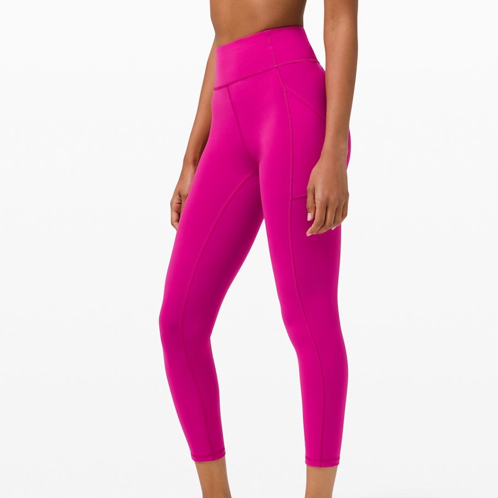 Lululemon Invigorate High Rise Crop 25" Neon Pink